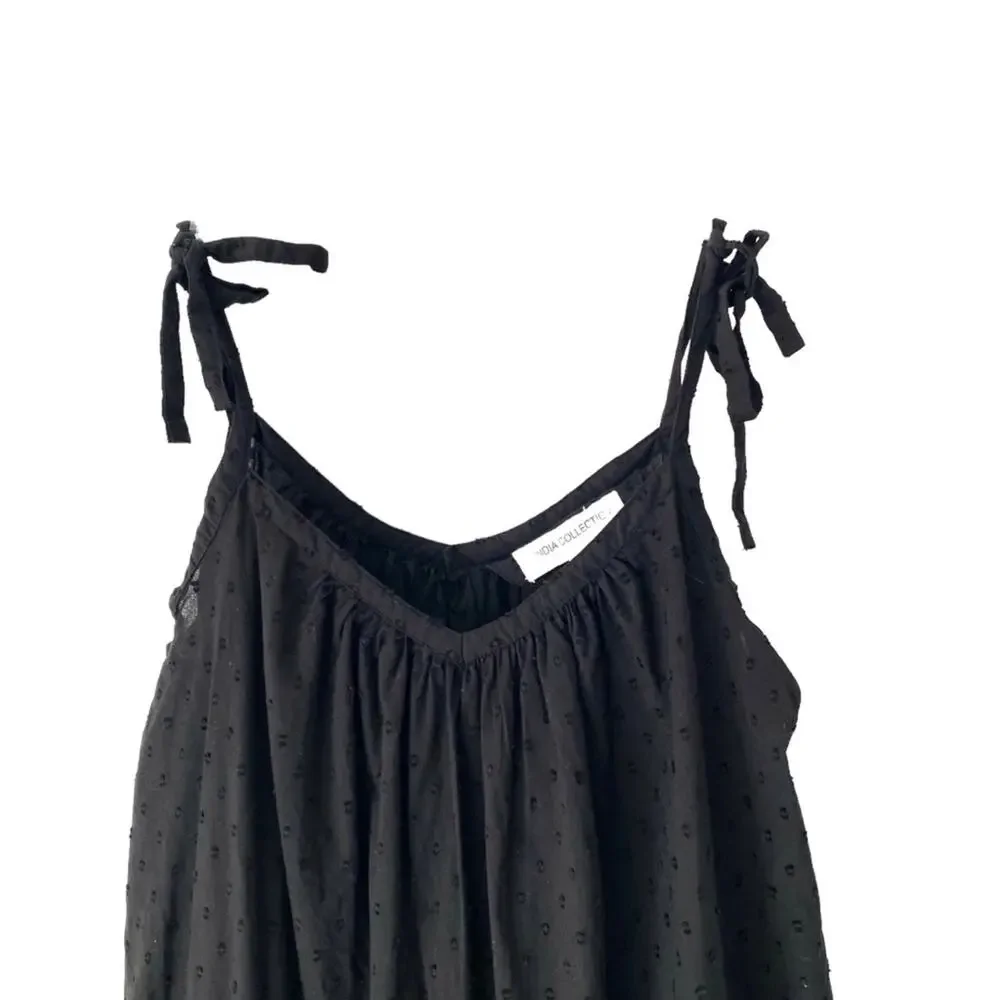 Emerson Fry India Collection Black Swiss Dot Sundress Maxi size XS/Small - Picture 5 of 12